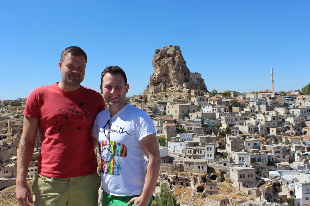 Me and Ryan with Uçhisar Town and its Castle in the Distance
