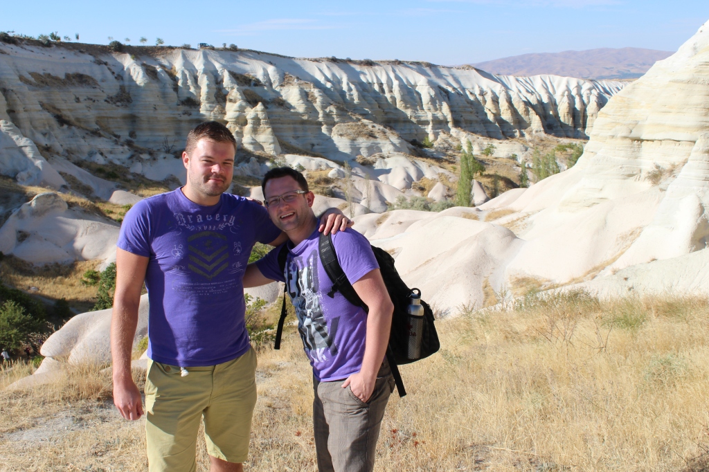 Me and Ryan Hiking Through the Cappadocia Valleys