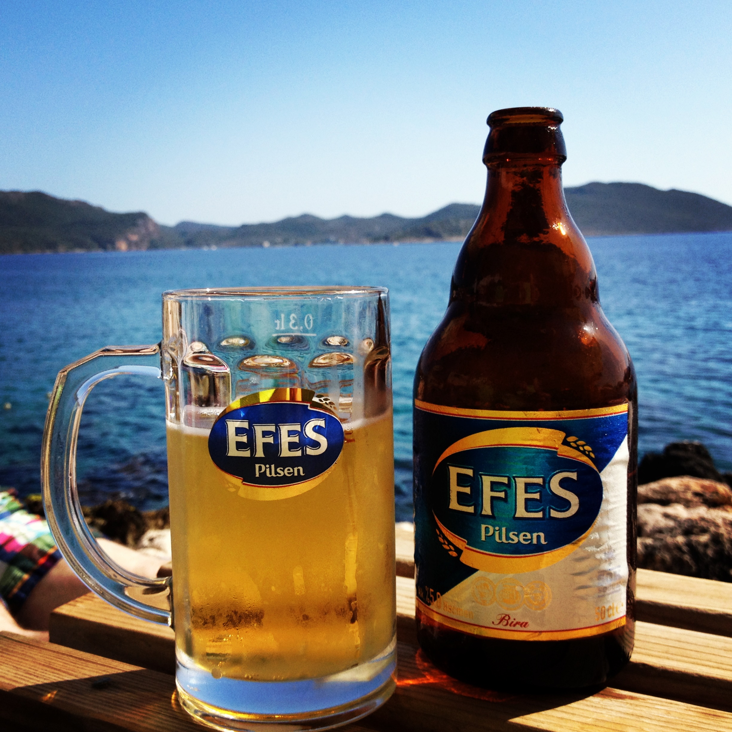 Efes Beer at the “Beach Club” in Kaş, Turkey 